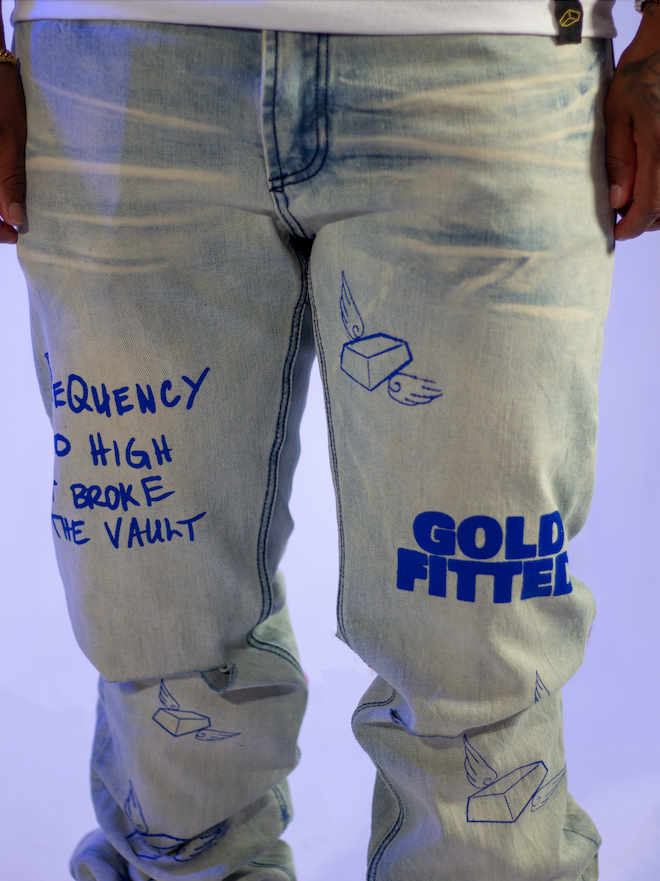 Frequency Stacked Denim Jeans – Indigo Wash